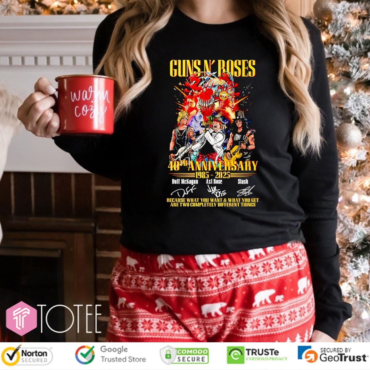 40Th Anniversary 1985-2025 Guns N Roses Signatures Long Sleeve