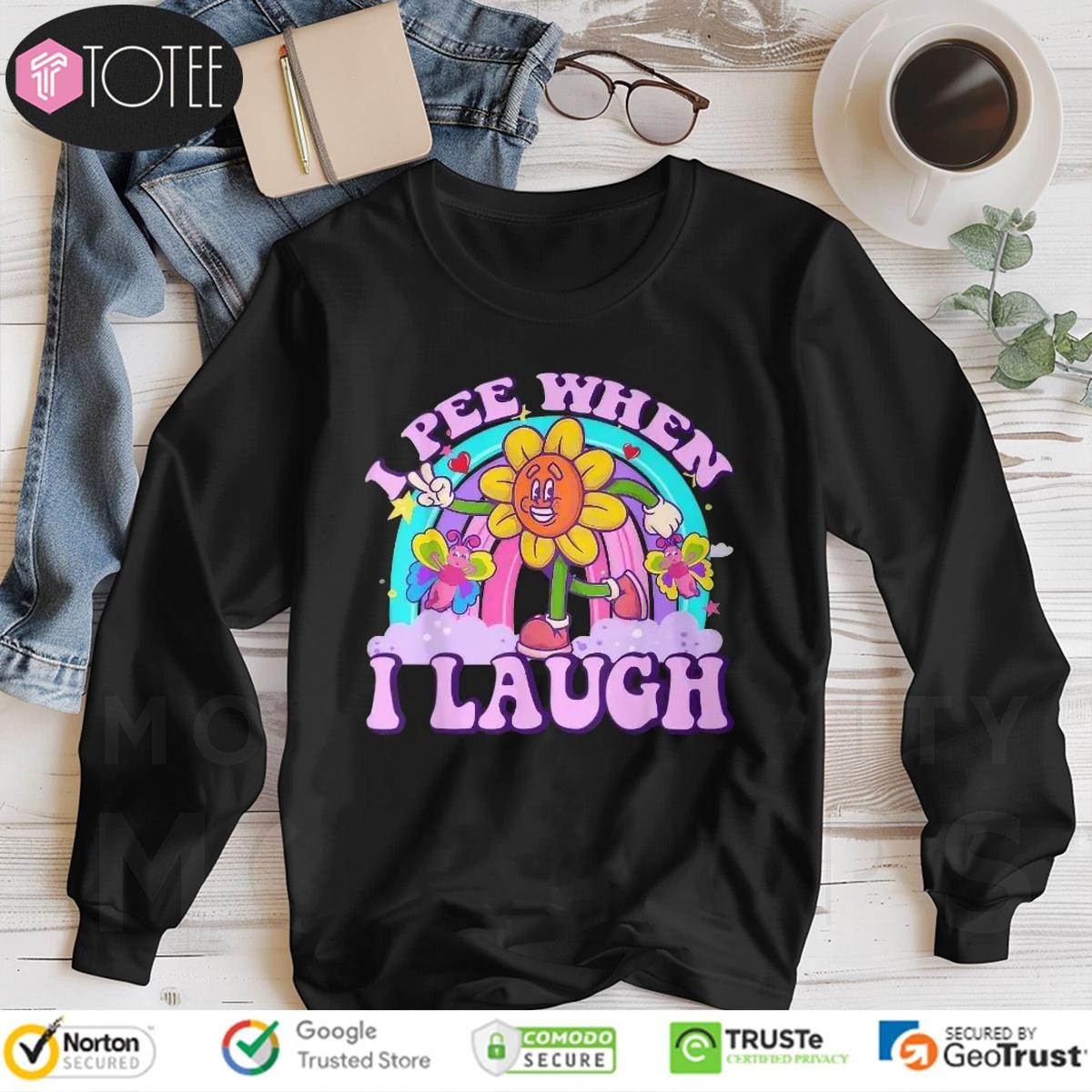 I Pee When I Laugh Sunflower Rainbow Long Sleeve
