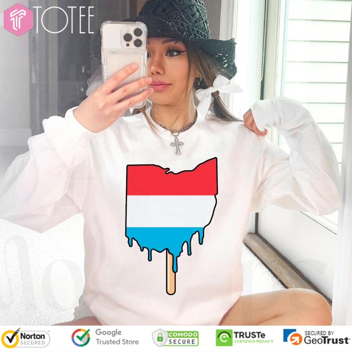 Ohio Luxembourg Flag Ice Cream Long Sleeve