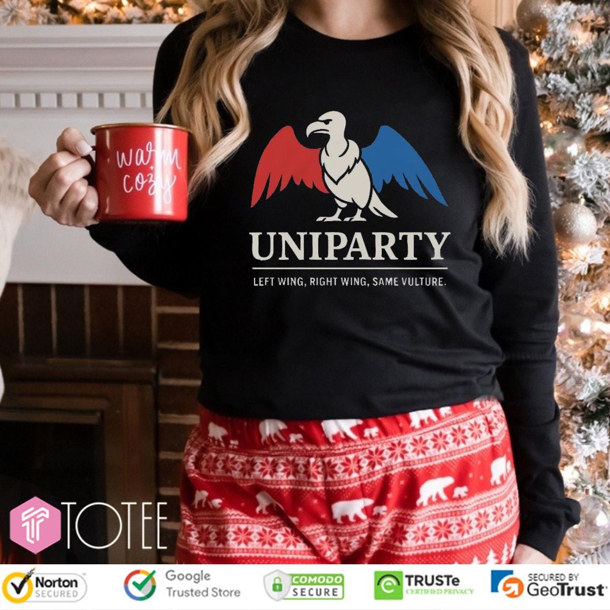 Uniparty Political Satire Left Wing Right Wing Same Vulture Long Sleeve