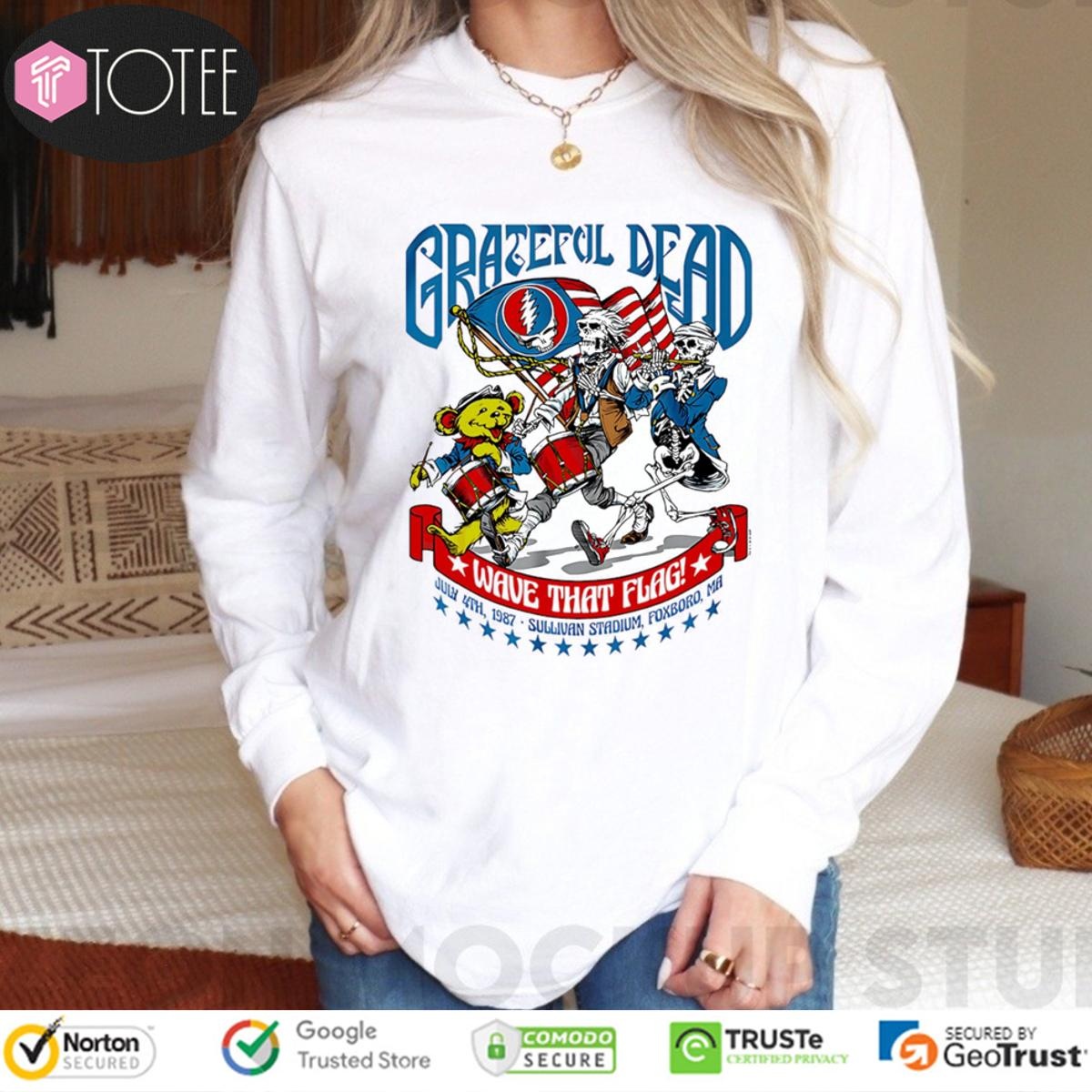 Grateful Dead Wave That Flag Happy 4Th Of July Long Sleeve