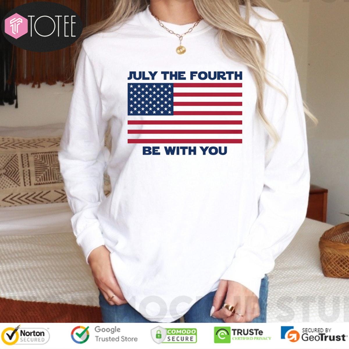 July The Fourth Be With You American Flag Ver Star Wars Long Sleeve