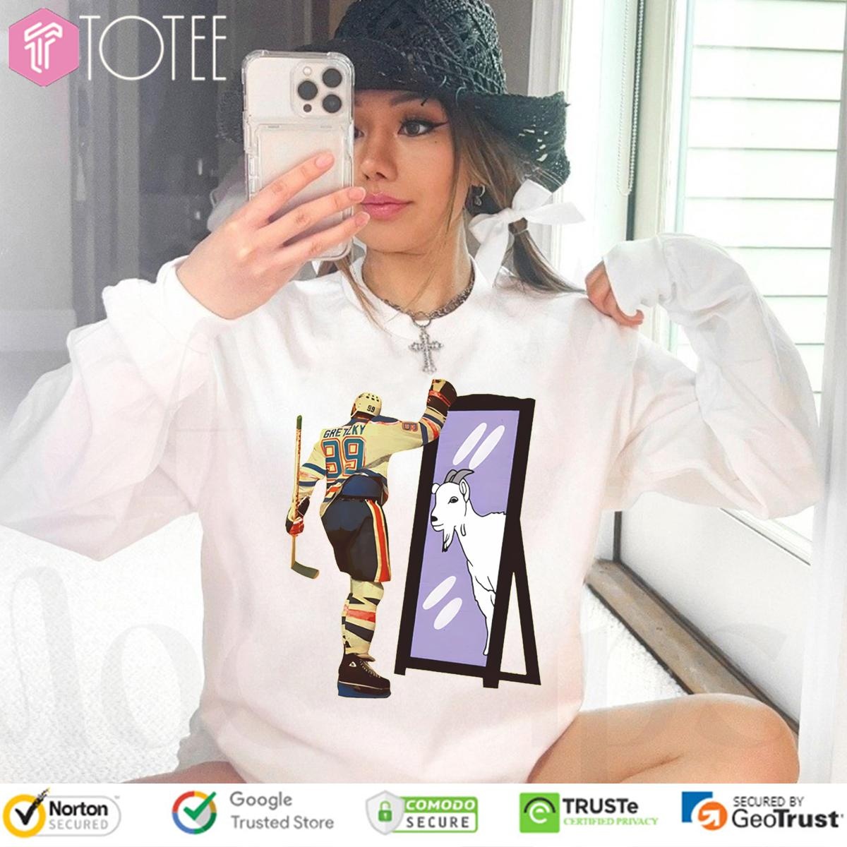 Wayne Gretzky Goat Mirror Edmonton Oilers Long Sleeve