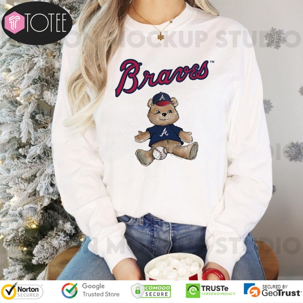 Tiny Turnip Teddy Bear X Atlanta Braves Baseball Long Sleeve
