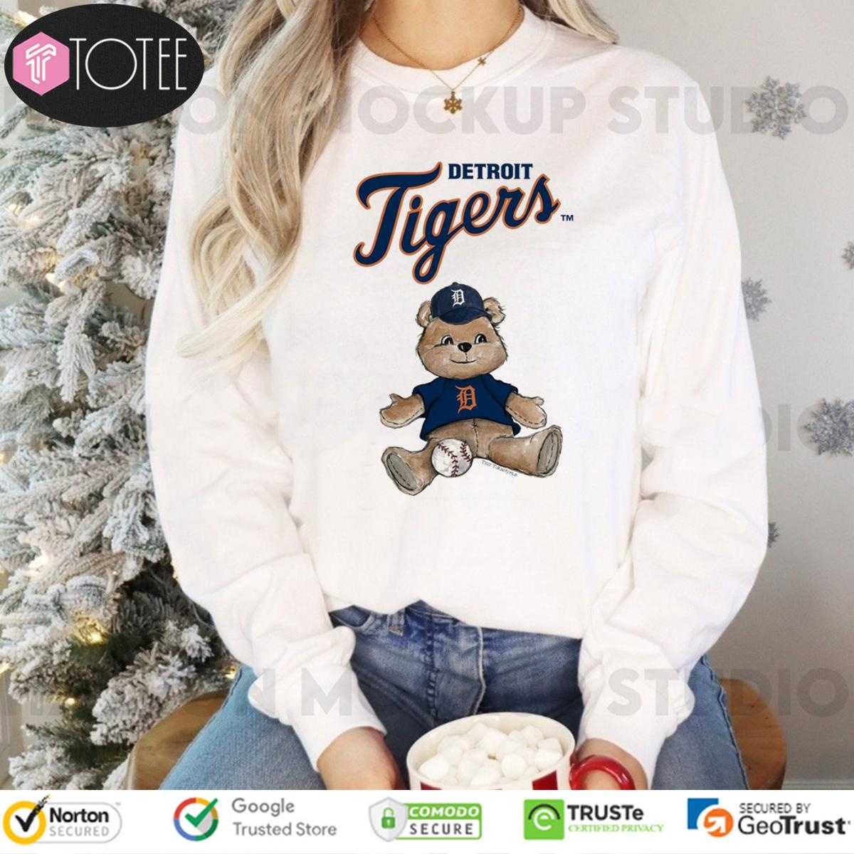 Tiny Turnip Teddy Bear X Detroit Tigers Baseball Long Sleeve